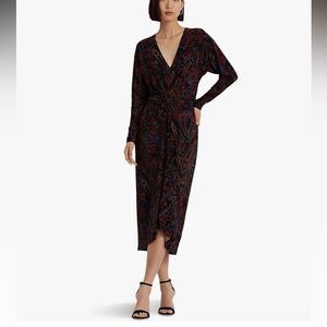 🔥Lauren Ralph Lauren Multicolor Paisley Dress Sz 8 NWT
